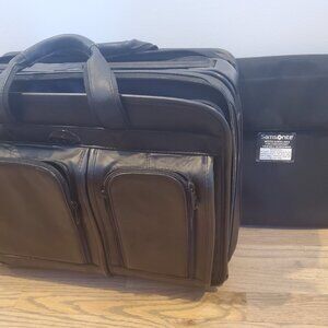Black Leather Briefcase w Sleeve